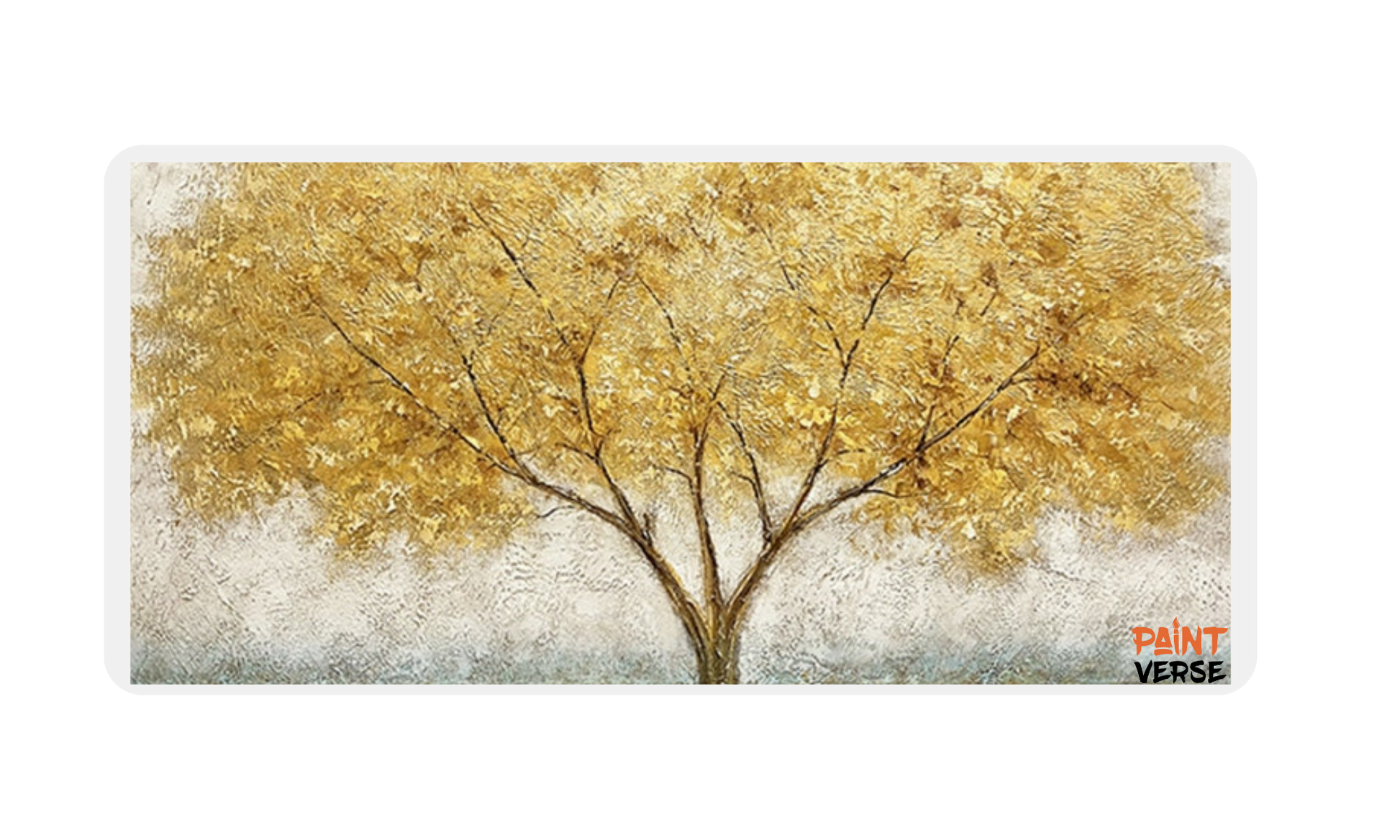 100% Hand-Painted Forest Oil Painting Golden Tree Wall Poster Decor