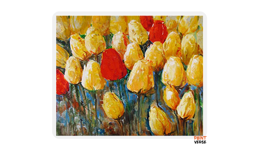 Monet hand-painted modern abstract oil painting romantic flower tulip
