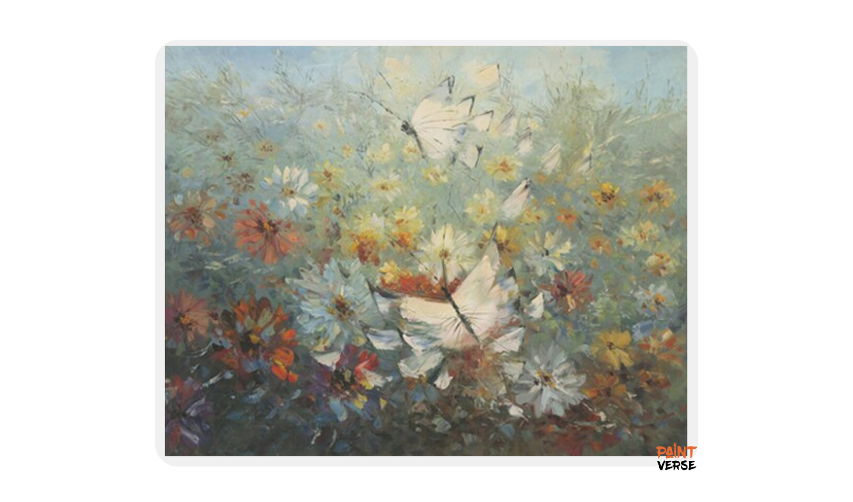 Print Wall Canvas Art Butterfly Flower Field Landscape Artist Oil Painting Poster Impression