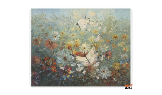 Print Wall Canvas Art Butterfly Flower Field Landscape Artist Oil Painting Poster Impression