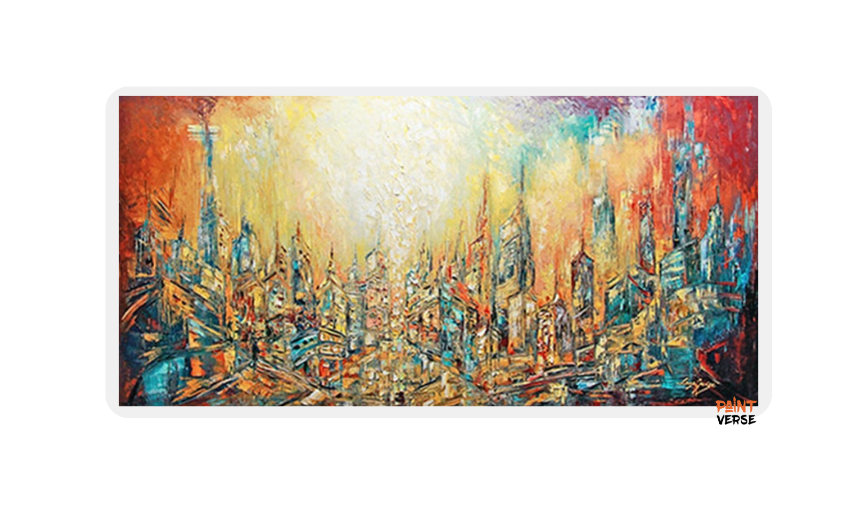 Monet 100% Hand-Painted Abstract Oil Paintings Future City New York