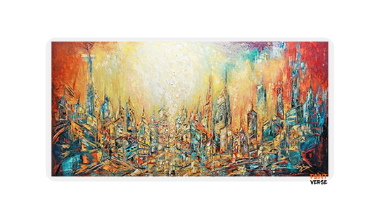 Monet 100% Hand-Painted Abstract Oil Paintings Future City New York