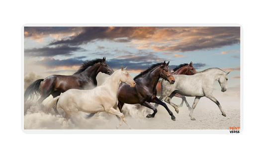 European Running Horses Animal Landscape Painting on Canvas Wall Art Picture