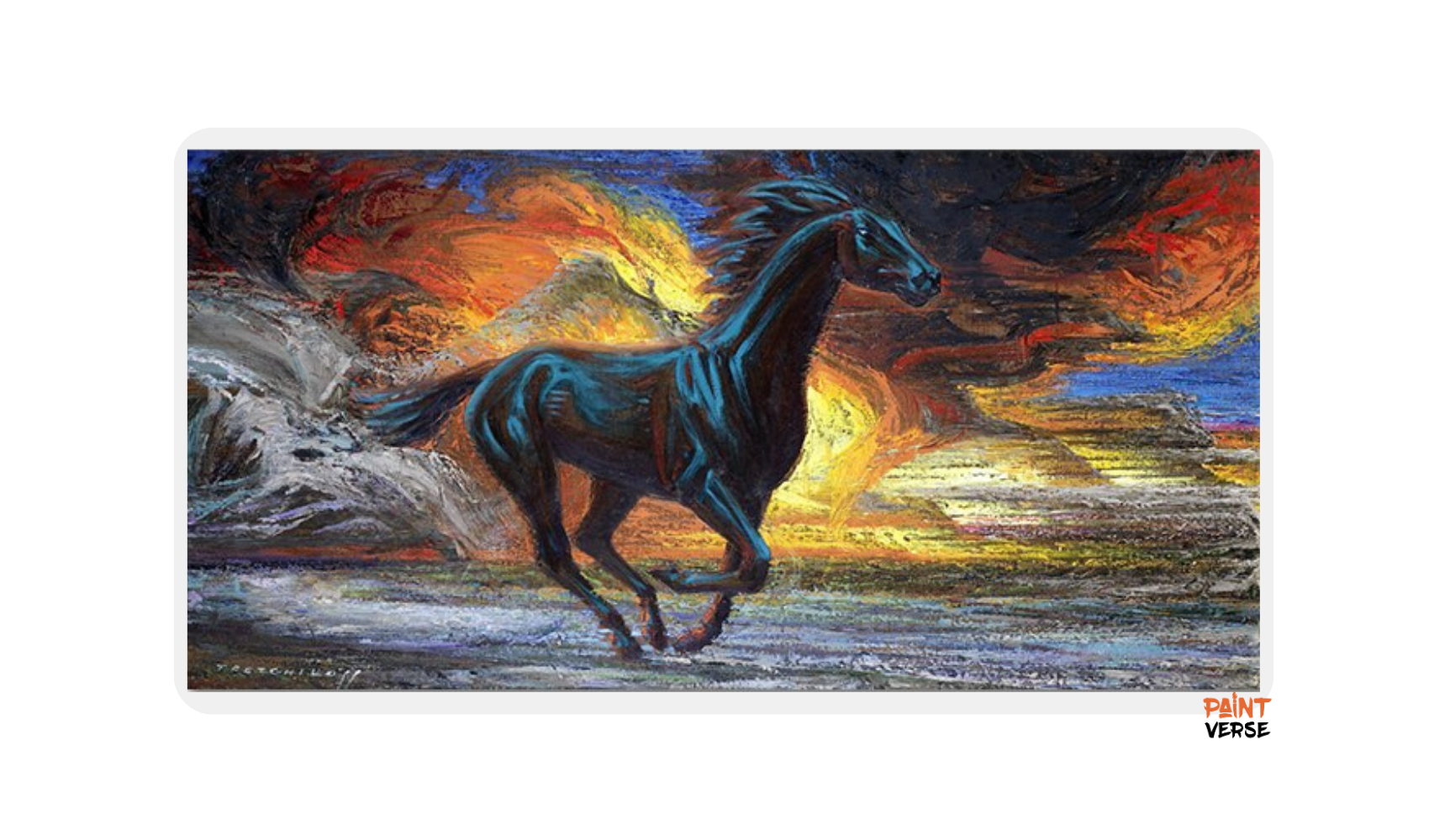 Modern Black  Horses Running  Oil Painting HD Print on Canvas Poster