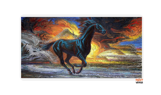 Modern Black  Horses Running  Oil Painting HD Print on Canvas Poster