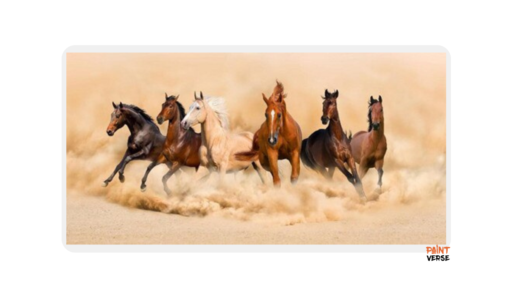 Modern Landscape Poster Print Abstract Six Running Horses Oil Painting on Canvas Wall