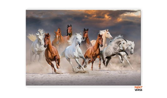 Ten Horses Gallop Oil Painting on Canvas Scandinavian Posters and Prints Cuadros