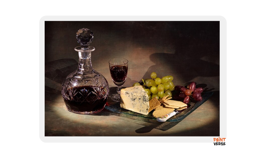 Kitchen Canvas Painting Grape Wine And Cheese Cuadros Scandinavian Posters and Prints Wall