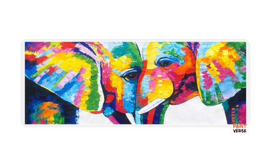 Hand-painted abstract Asian elephant African elephant elephant