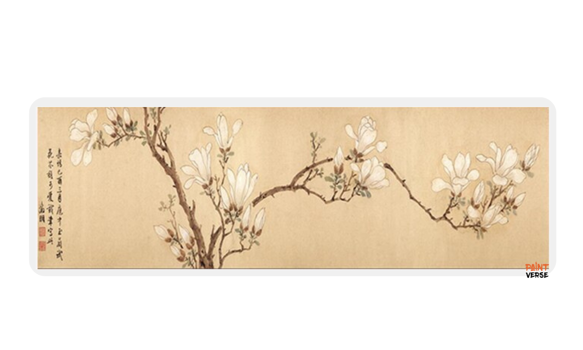 Print Abstract Flower Wintersweet Traditional Chinese Painting & Calligraphy on Canvas