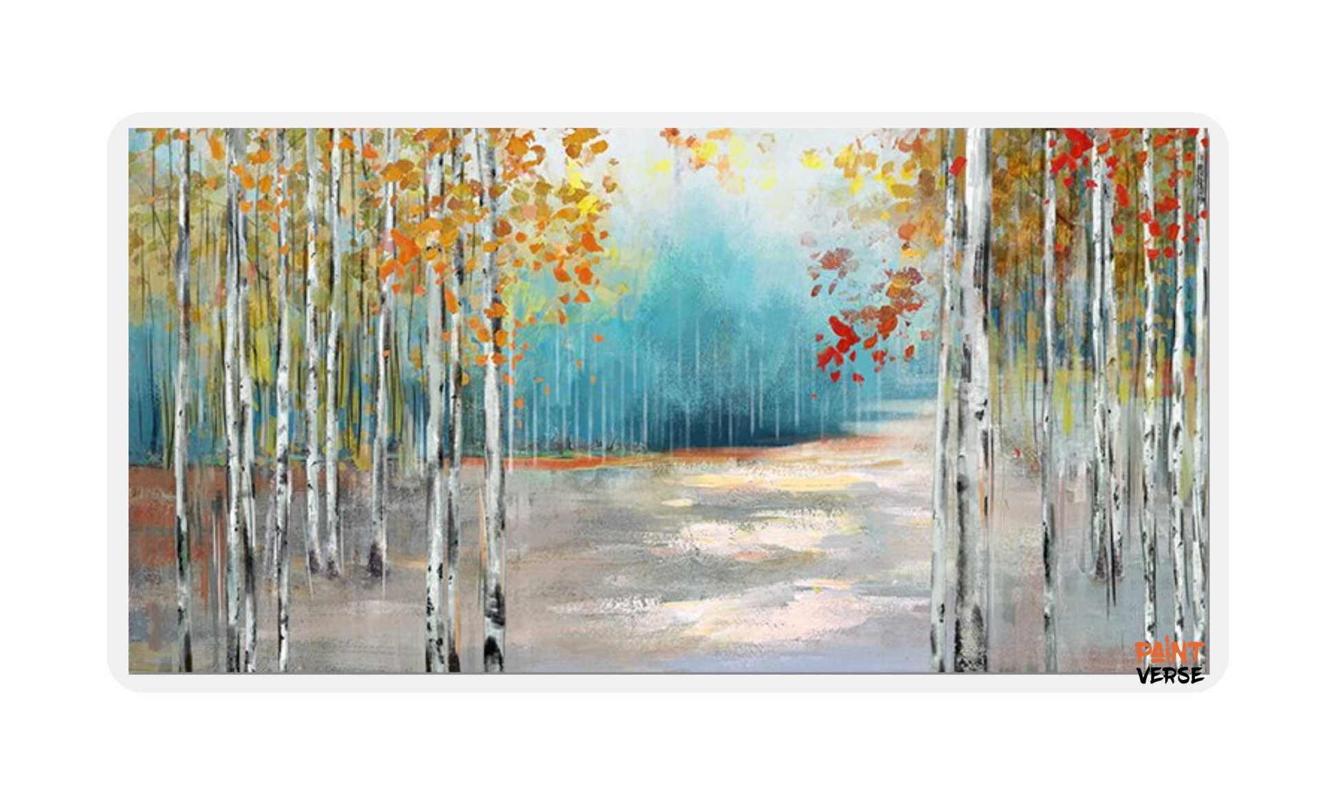 Abstract Colorful Birch Trees Canvas Painting Modern Nordic Plant Posters