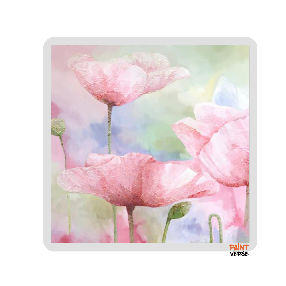 YWDECOR Big size Pink and White Poppy Flowers Print Modern Canvas Painting Poster