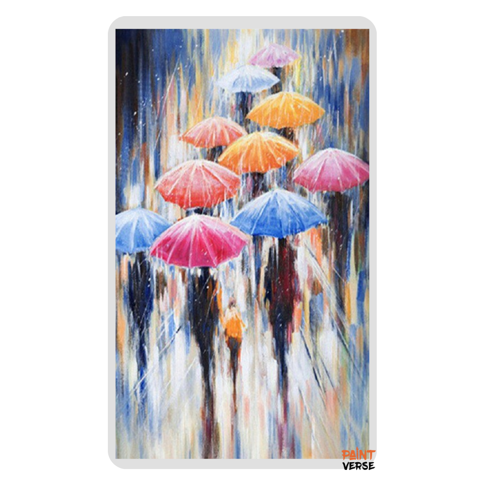 wall Paintings on Canvas Modern figure Decor painting girl in the rain