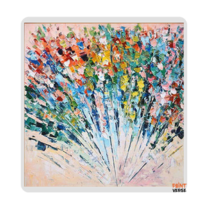 Hand Painted colorful Knife Flower oil Painting modern abstract tree landscape