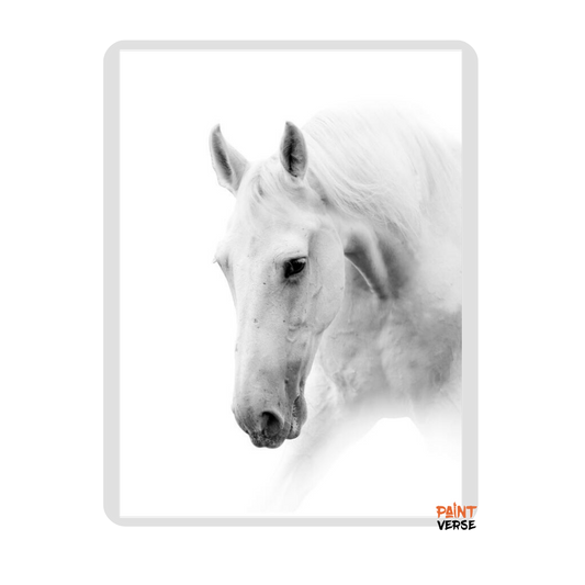 HD Print Artistic Animals Art White Horse Oil Painting on Canvas Poster Modern