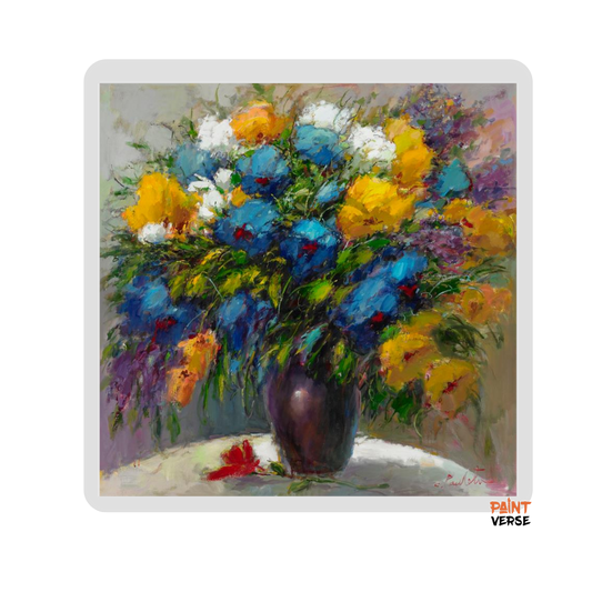 HD Print Abstract Floral in Vase Oil Painting on Canvas Morden Poster Wall Art Picture