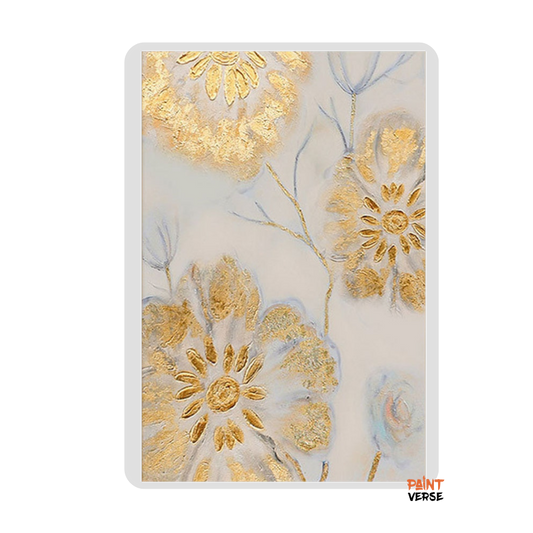 Hand-Painted Gold Oil Painting Sun Flower Decorative Art Modern