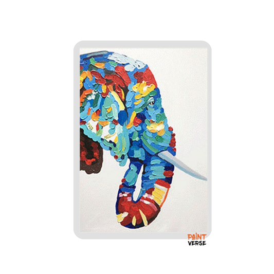 Oil Painting On Canvas Thick Knife Wall Art Picture Color Elephant Poster