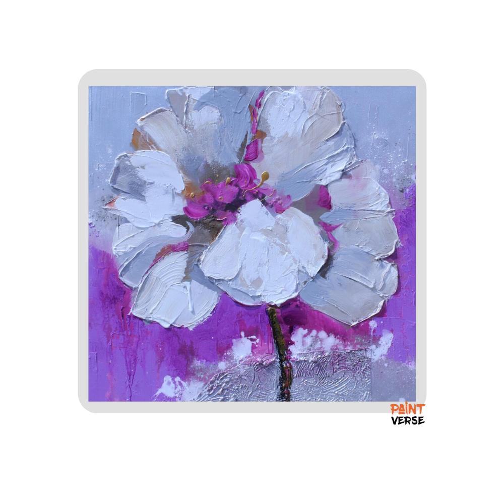 Print Abstract Floral Flower Oil Painting on Canvas Orchid Poster Minimalist Modern