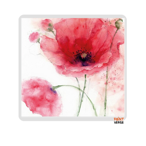 HD Print Modern Red Poppies Abstract Oil Painting on Canvas Modern Pop