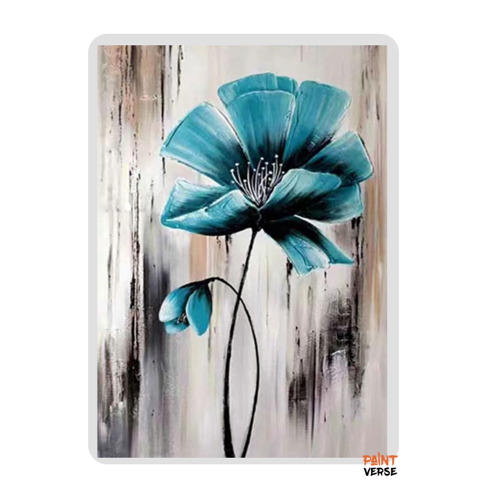 Modern abstract home decor wall art hand-painted oil painting blue flower