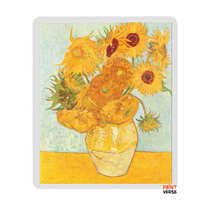 Print Abstract Vincent Van Gogh Gold Sunflower Oil Painting on Canvas Original Floral Vase