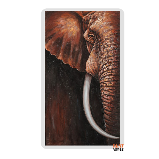 Huge Elephant Wall Art vertical Hand-painted Abstract Oil Painting on Canvas