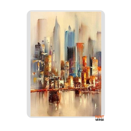 Hand-Painted Oil Paintings Future City Architecture Landscape