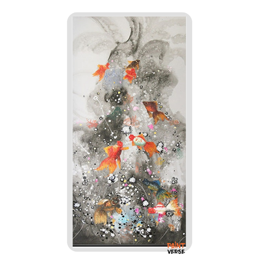 Hand-made Chinese style special-shaped diamond painting wealth goldfish