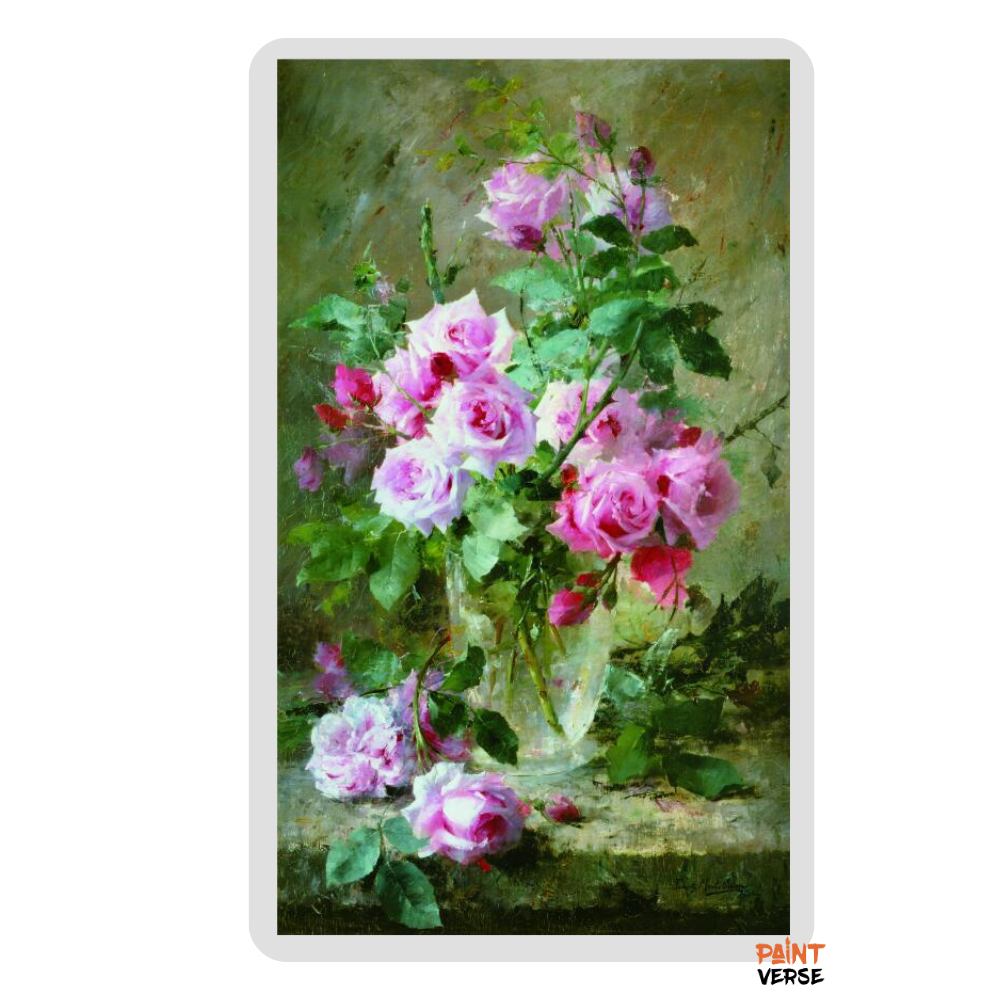 HD Print Modern Watercolor Flowers in Vase Floral Oil Painting on Canvas Poster Wall Picture