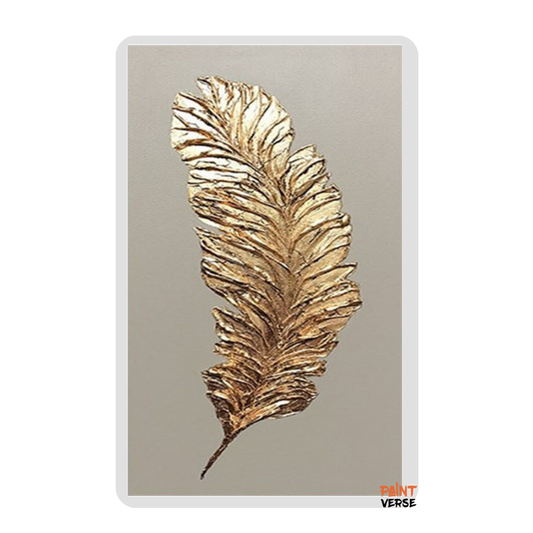 Pure hand-painted golden feather modern abstract oil painting home