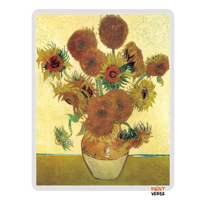 YWDECOR Vincent Van Gogh Golden Sunflower Poster Print  Floral Vase Oil Painting