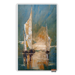 Handmade Oil Painting Original Scraper Seascape Sailboat Canvas