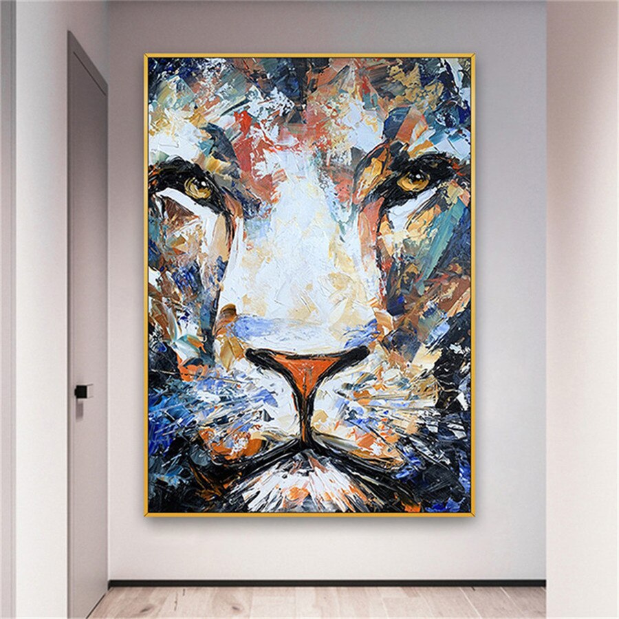 Hand-Painted Abstract Colorful Animal Oil Painting Franz Mark Fox