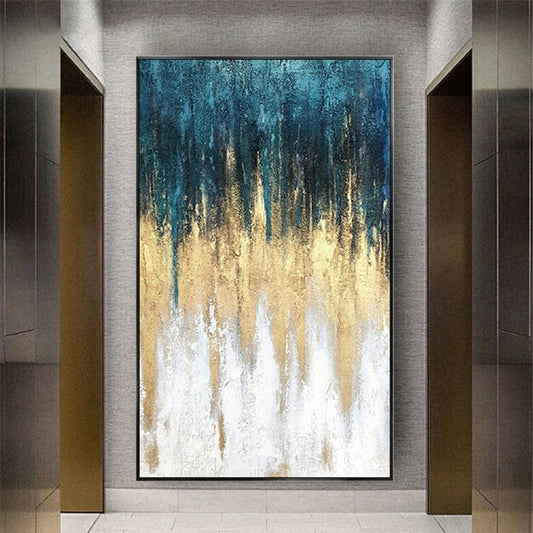 Handmade Oil Painting Luxury Gold Foil Canvas Poster Decor Wall Art