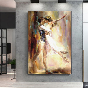 Gustav hand-painted oil painting ballet artist elegant dance