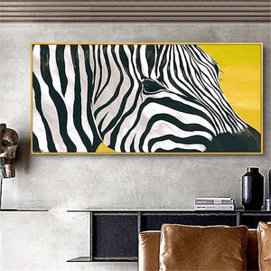 Handmade Modern Oil Painting African  Big Canvas Picture Zebra Poster