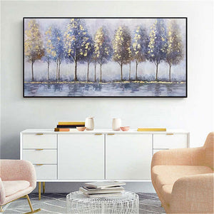 New 100% Hand Painted Abstract Trees Oil Painting Canvas