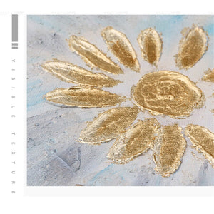 Hand-Painted Gold Oil Painting Sun Flower Decorative Art Modern