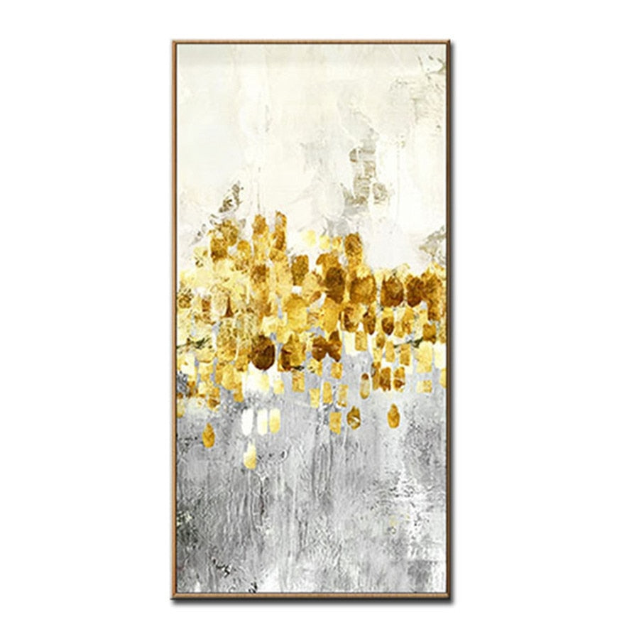 Artist Hand-painted High Quality Modern Abstract yellow gold