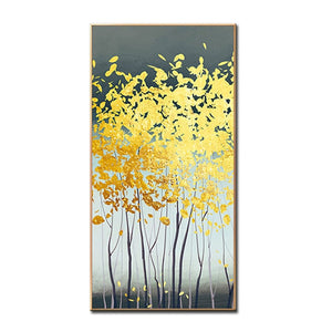 Artist Hand-painted High Quality Modern Abstract yellow gold