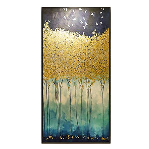 Artist Hand-painted High Quality Modern Abstract yellow gold