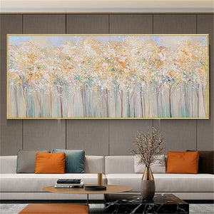 New 100% Hand Painted Abstract Trees Oil Painting Canvas