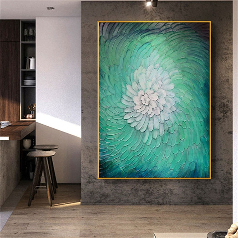 flowers pink yellow petals abstract home decoration painting