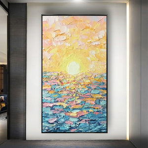 New Style Ocean Sunset Hand-Painted Artwork Modern Home