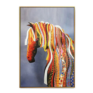 Hand-made modern horse oil painting modern living room lively