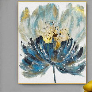 Hot Sale Snow Mountain Flower Color Canvas Oil Painting Handmade