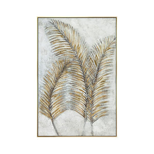 Hand-Painted Large Decoration Golden Plant Leaves