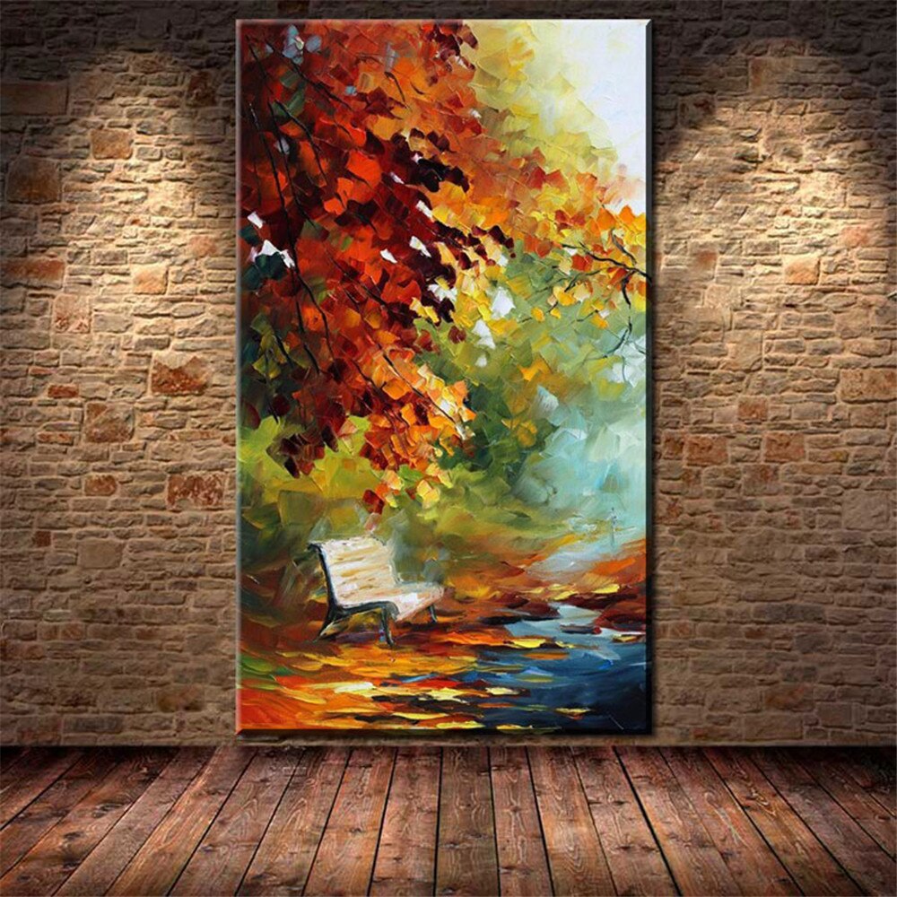100% Handmade Abstract Knife Flowers Oil Painting On Canvas
