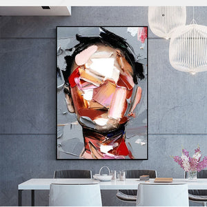 Hand Painted Modern Art Canvas Painting Facial abstract oil painting